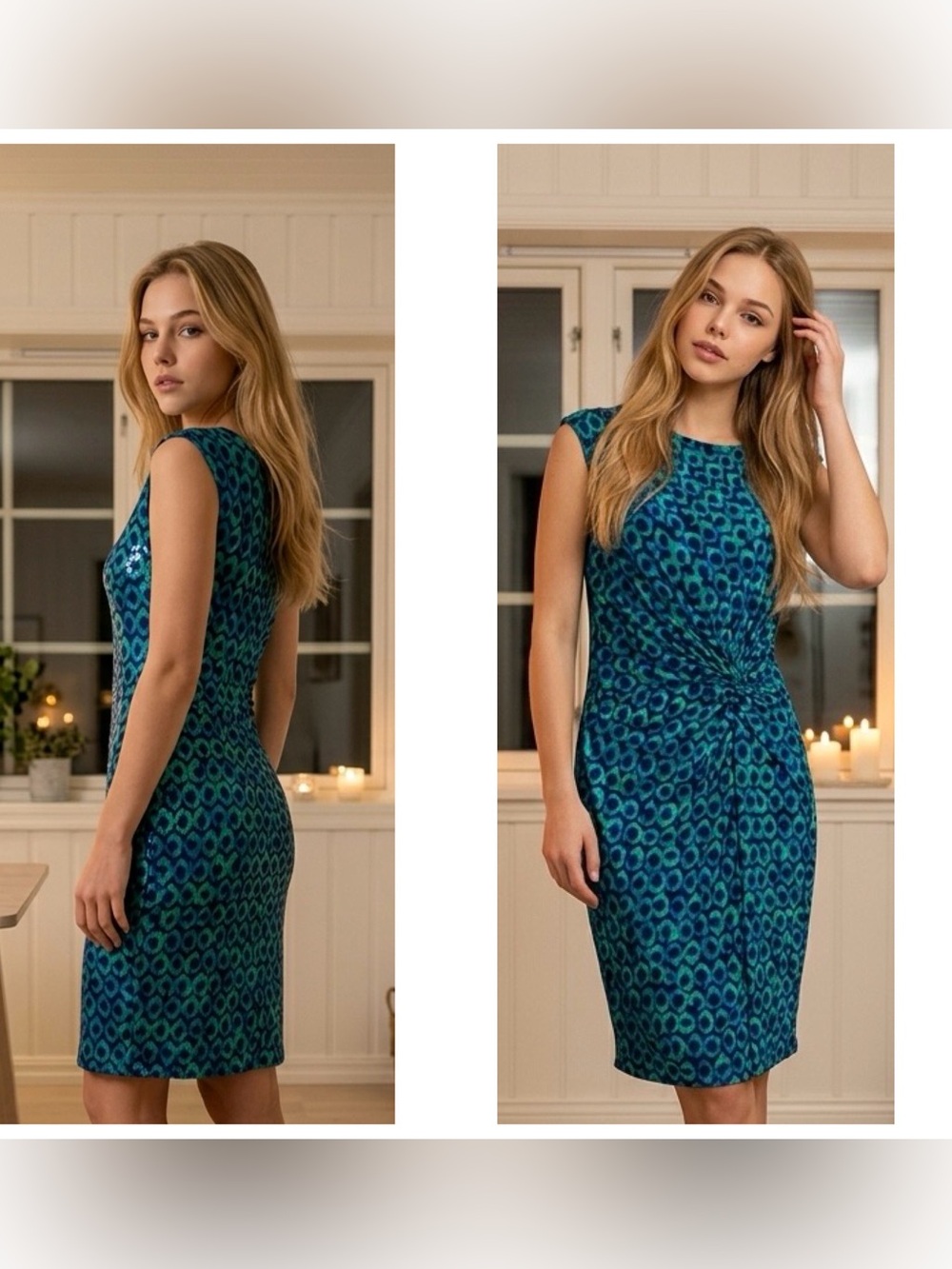Lauren Ralph Lauren bodycon Jersey Knot-Front ruched geometric Sheath Dress
